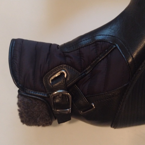 Aliandra Black Wedge Heel Black Winter Fall Boots Size 6 - Picture 6 of 16